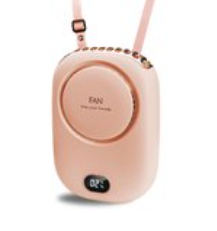 Handventilator met hanger in het roze